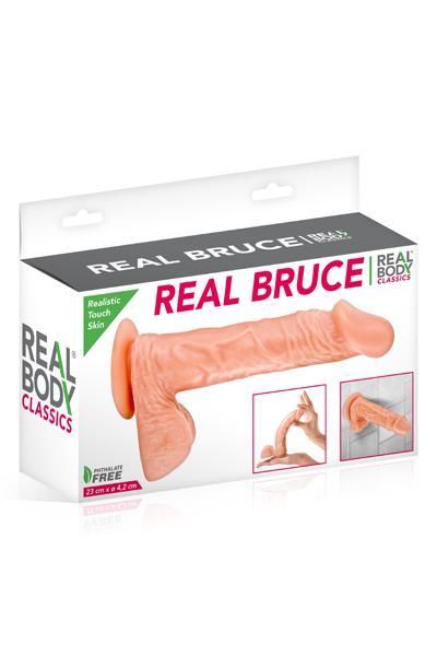 Фаллоимитатор на присоске Real Body — Real Bruce Flesh, TPE, диаметр 4,2 см