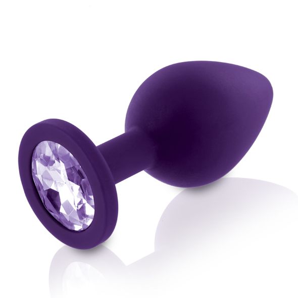 Набор силиконовых анальных пробок с кристаллом Rianne S: Booty Plug Set Purple, диаметр 3,2см, 3,5см, 4,2см