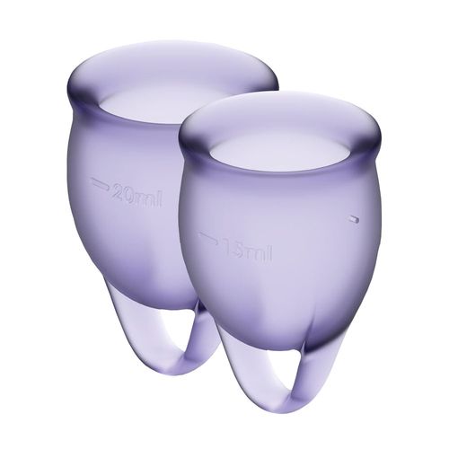 Набор менструальных чаш Satisfyer Feel Confident (lila), 15мл и 20мл, без мешочка