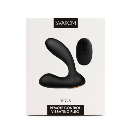 Массажер простаты и вибратор точки G с пультом ДУ Svakom Vick Black || Масажер простати та вібратор точки G з пультом ДК Svakom Vick Black
