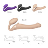 Безремневой страпон с вибрацией Strap-On-Me Vibrating Flesh M, диаметр 3,3см, пульт ДУ, регулируемый || Безремінний страпон з вібрацією Strap-On-Me Vibrating Flesh M, діаметр 3,3см, пульт ДК, регульований