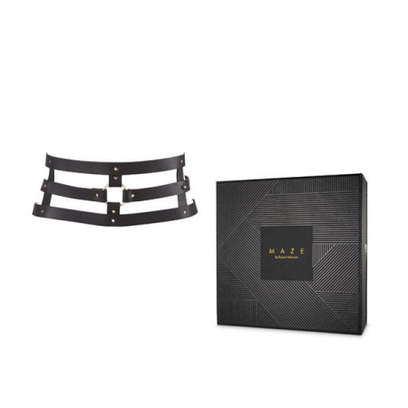 Портупея-пояс Bijoux Indiscrets MAZE - Wide Belt and Restraints Black, экокожа || Портупея-пояс Bijoux Indiscrets MAZE - Wide Belt and Restraints Black, екошкіра