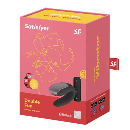 Смарт-вибратор для пар Satisfyer Double Fun (Black) с пультом ДУ || Смарт-вібратор для пар Satisfyer Double Fun (Black) з пультом ДК