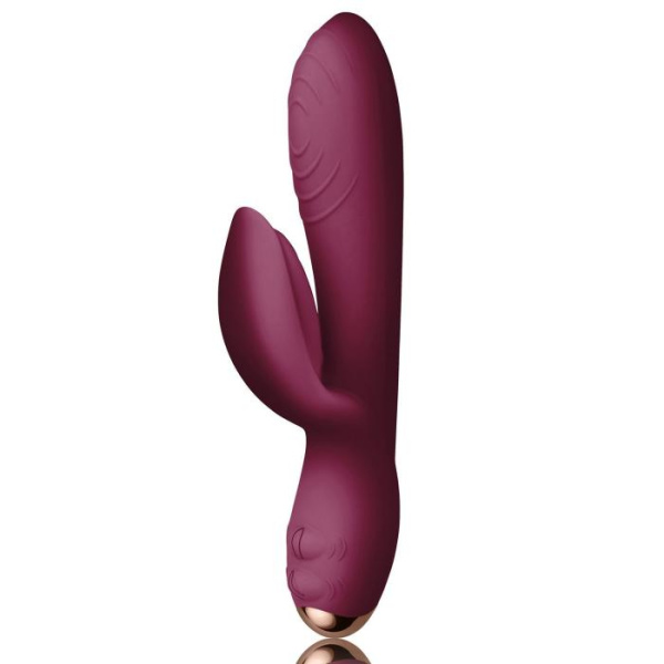 Вибратор-кролик Rocks-Off Every Girl Burgundy, два мотора, разноцветная LED-подсветка, мощный