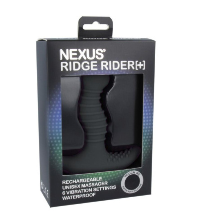 Массажер простаты с вибрацией Nexus Ridge Rider Plus Black, макс диаметр 3,7см, перезаряжаемый || Масажер простати з вібрацією Nexus Ridge Rider Plus Black