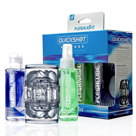 Мастурбатор Fleshlight Quickshot Vantage Value Pack: смазка и чистящее средство || Мастурбатор Fleshlight Quickshot Vantage Value Pack: змазка і засіб для чищення