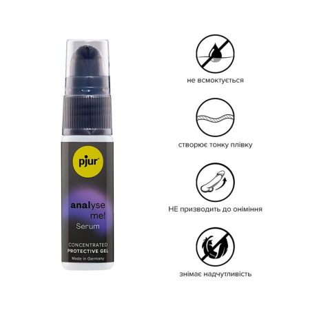 Расслабляющая анальная сыворотка pjur analyse me! Serum 20 мл, образует пленку, без анестетиков || Розслаблювальний анальний гель pjur analyse me! Serum 20 мл, створює плівку, концентрований