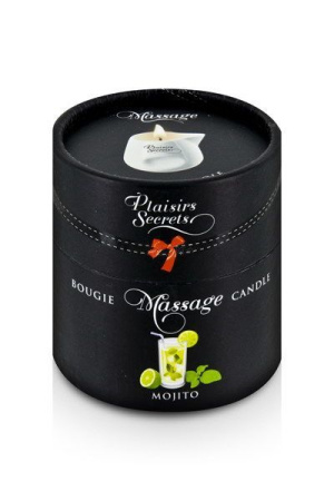 Массажная свеча Plaisirs Secrets Mojito (80 мл) подарочная упаковка, керамический сосуд || Масажна свічка Plaisirs Secrets Mojito (80 мл) подарункове паковання, керамічний посуд