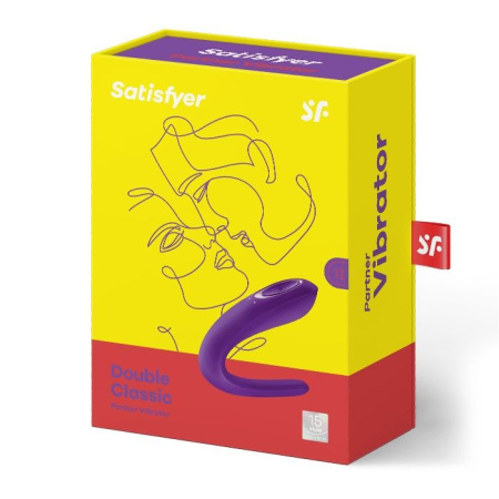 Вибратор для пар Satisfyer Double Classic Violet с одним моторчиком || Вібратор для пар Satisfyer Double Classic Violet з одним моторчиком