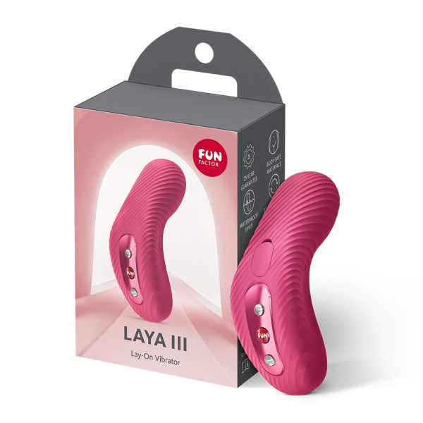 Накладной вибратор Fun Factory LAYA III Raspberry, эффект постукивания пальцем