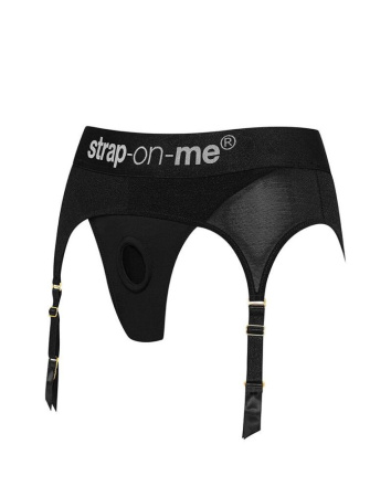 Трусы для страпона с подвязками для чулок Strap-On-Me REBEL HARNESS - XL || Трусики для страпона з підв’язками для панчіх Strap-On-Me REBEL HARNESS - XL