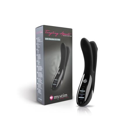 Вибратор двойной с электростимуляцией Mystim Tingling Aparte eStim Black, миостимулятор || Вібратор подвійний з електростимуляцією Mystim Tingling Aparte eStim Black, міостимулятор