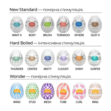 Мастурбатор-яйцо Tenga Egg Cloudy (облачный) || Мастурбатор-яйце Tenga Egg Cloudy (хмарний)