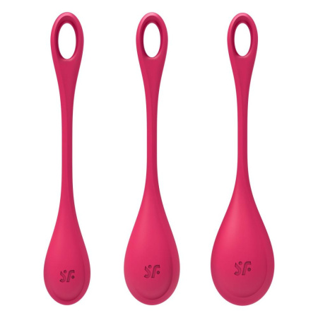 Набор йони бусин Satisfyer Yoni Power 1 Red, диаметр 2-2,5-3см, вес 22-46-74гр || Набір йоні намистин Satisfyer Yoni Power 1 Red, діаметр 2-2,5-3см, вага 22-46-74гр