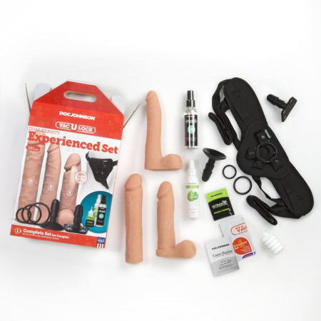 Набор для страпона Doc Johnson Vac-U-Lock Dual Density Experienced Set, диаметр 2×7см, 7,7см || Набір для страпона Doc Johnson Vac-U-Lock Dual Density Experienced Set, діаметр 2×7см, 7,7см