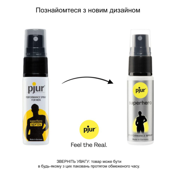 Спрей-пролонгатор pjur Superhero Performance Spray 20 мл, впитывается в кожу, природные компоненты