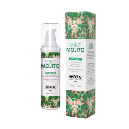 Массажное масло EXSENS Mojito 50мл разогревающее, без сахара, без парабенов, съедобное || Масажна олія EXSENS Mojito 50мл розігрівальна, без цукру, без парабенів, їстівна