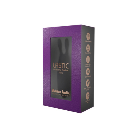 Вибропуля Adrien Lastic Pocket Vibe Rabbit Black со стимулирующими ушками || Віброкуля Adrien Lastic Pocket Vibe Rabbit Black зі стимулювальними вушками