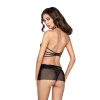 Прозрачная сорочка с открытой спиной Passion MARESOL CHEMISE S/M, black, трусики || Прозора сорочка з відкритою спиною Passion MARESOL CHEMISE S/M, black, трусики