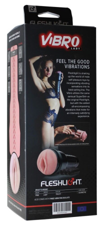 Мастурбатор с вибрацией Fleshlight Vibro Pink Lady Touch, три вибропули, стимулирующий рельеф || Мастурбатор з вібрацією Fleshlight Vibro Pink Lady Touch, три віброкулі, стимулювальний рельєф