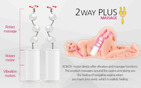 Мастурбатор Kokos Valentina 2WayPlus с вибрацией и массажем || Мастурбатор Kokos Valentina 2WayPlus з функцією масажу та вібрацією