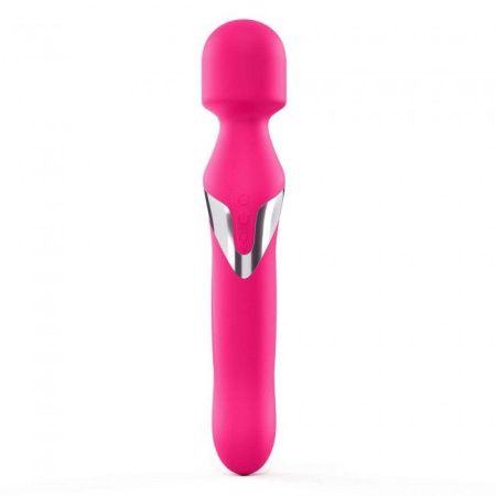 Вибромассажер 2в1 Dorcel Dual Orgasms Magenta классический массажер и вибратор с жемчужным массажем || Вібромасажер 2в1 Dorcel Dual Orgasms Magenta класичний масажер і вібратор з перлинним масажем