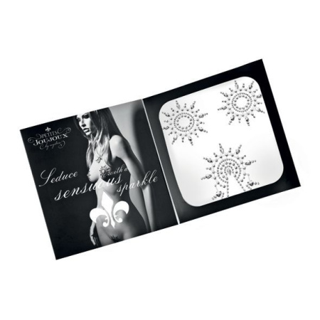 Пэстис из кристаллов Petits Joujoux Gloria set of 3 - Silver, украшение на грудь и вульву || Пестіс з кристалів Petits Joujoux Gloria set of 3 - Silver, прикраса на груди та вульву