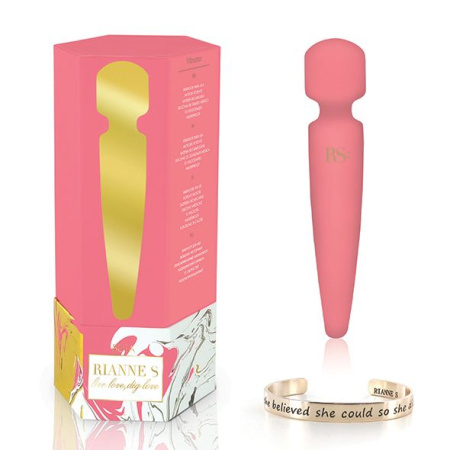 Вибромассажер Rianne S: Bella Mini Wand Coral, 10 режимов работы, медицинский силикон || Вібромасажер Rianne S: Bella Mini Wand Coral, 10 режимів роботи, медичний силікон, подарункове паков