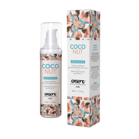 Массажное масло EXSENS Coconut 50мл разогревающее, без сахара, без парабенов, съедобное || Масажна олія EXSENS Coconut 50 мл розігрівальна, без цукру, без парабенів, їстівна