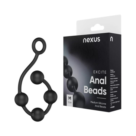 Анальные шарики Nexus Excite Medium Anal Beads, силикон, макс. диаметр 2,5 см || Анальні кульки Nexus Excite Medium Anal Beads, силікон, макс. діаметр 2,5 см