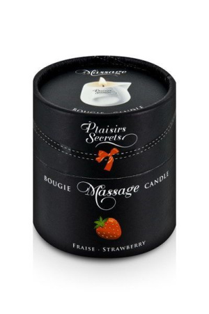 Массажная свеча Plaisirs Secrets Strawberry (80 мл) подарочная упаковка, керамический сосуд || Масажна свічка Plaisirs Secrets Strawberry (80 мл) подарункова упаковка, керамічний посуд