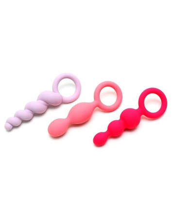 Набор анальных игрушек Satisfyer Plugs colored (set of 3) - Booty Call, макс. диаметр 3 см || Набір анальних іграшок Satisfyer Plugs (set of 3) - Booty Call, макс. діаметр 3 см