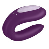 Смарт-вибратор для пар Satisfyer Double Joy Violet с широким клиторальным стимулятором || Смарт-вібратор для пар Satisfyer Double Joy Violet із широким кліторальним стимулятором