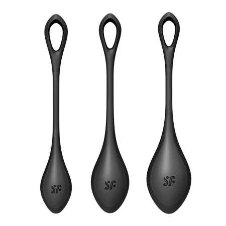 Набор йони бусин Satisfyer Yoni Power 2 Black, диаметр 2-2,5-3см, масса 22-44-73 г || Набір йоні намистин Satisfyer Yoni Power 2 Black, діаметр 2-2,5-3см, маса 22-44-73 г