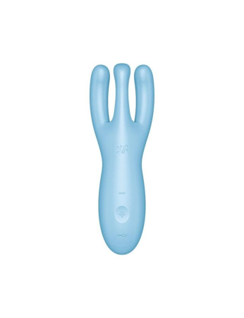 Клиторальный смарт-вибратор Satisfyer Threesome 4 Blue с тремя пальчиками || Кліторальний смарт вібратор Satisfyer Threesome 4 Blue з трьома пальчиками