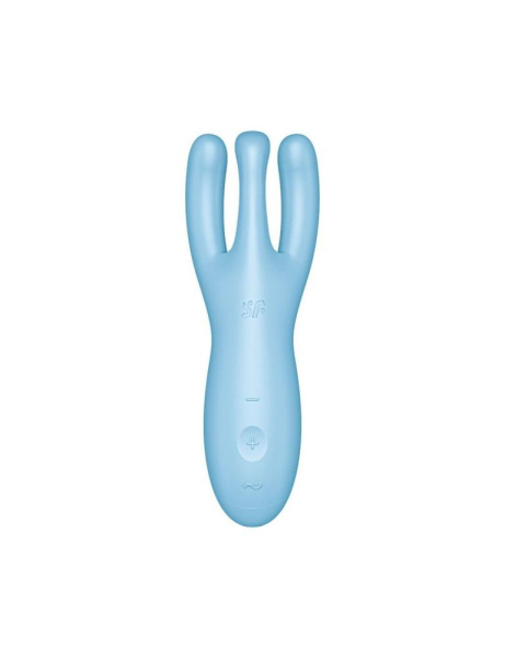 Клиторальный смарт-вибратор Satisfyer Threesome 4 Blue с тремя пальчиками