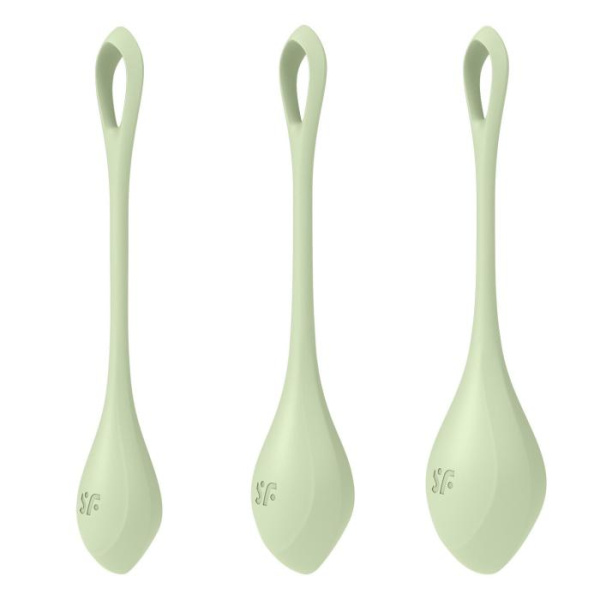 Набор йони-бусин Satisfyer Yoni Power 2 Light Green, диаметр 2-2,5-3 см, масса 22-44-73 г
