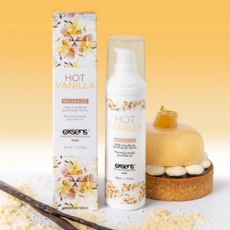 Масажна олія EXSENS Hot Vanilla 50мл розігрівальна, без цукру, без парабенів, їстівна