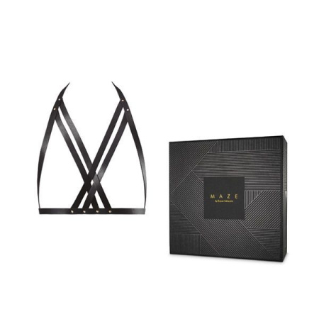 Портупея Bijoux Indiscrets MAZE - Halter Bra Harness Black || Портупея Bijoux Indiscrets MAZE — Halter Bra Harness Black