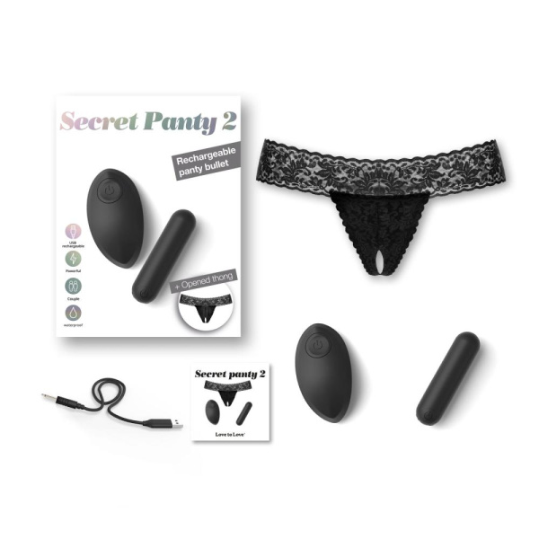 Вибротрусики Love To Love SECRET PANTY 2, в комплекте трусики, вибропуля, пульт ДУ, 10 режимов работы