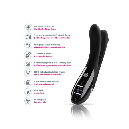 Вибратор двойной с электростимуляцией Mystim Tingling Aparte eStim Black, миостимулятор || Вібратор подвійний з електростимуляцією Mystim Tingling Aparte eStim Black, міостимулятор