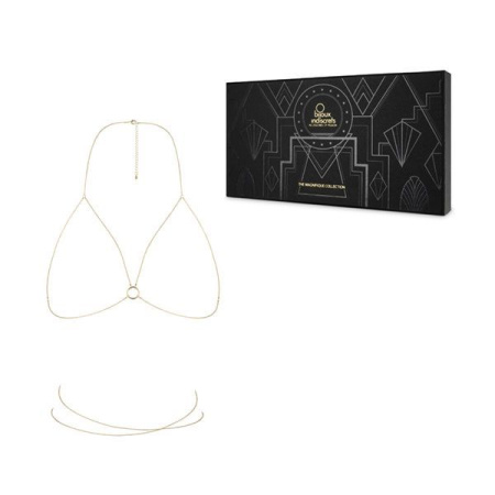 Цепочка портупея Bijoux Indiscrets Magnifique Bra Chain - Gold, украшение на тело || Ланцюжок портупея Bijoux Indiscrets Magnifique Bra Chain - Gold, прикраса на тіло