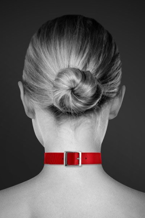Чокер с кольцом для поводка Bijoux Pour Toi - FETISH Red, экокожа || Чокер з кільцем для повідця Bijoux Pour Toi - FETISH Red, екошкіра