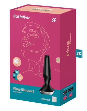 Анальная смарт-вибропробка Satisfyer Plug-ilicious 2 Black || Анальна смарт-вібропробка Satisfyer Plug-ilicious 2 Black