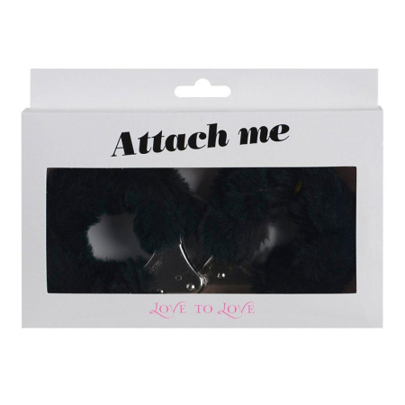 Наручники с плюшевой отделкой Love To Love ATTACH ME Black || Наручники з плюшевим оздобленням Love To Love ATTACH ME Black