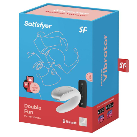 Смарт-вибратор для пар Satisfyer Double Fun (White) с пультом ДУ || Смартвібратор для пар Satisfyer Double Fun (White) з пультом ДК