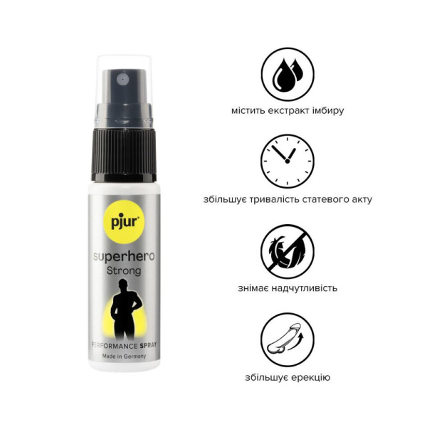 Спрей-пролонгатор pjur Superhero Strong Spray 20 ml, с экстрактом имбиря, без анестетиков