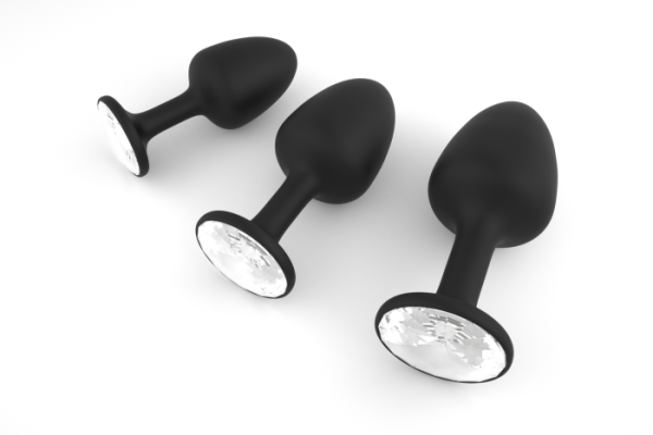 Анальная пробка Dorcel Geisha Plug Diamond L с шариком внутри, создает вибрации, макс. диаметр 4 см