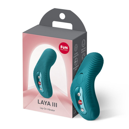 Накладной вибратор Fun Factory LAYA III Bottle Green, эффект постукивания пальцем || Накладний вібратор Fun Factory LAYA III Bottle Green, ефект постукування пальцем