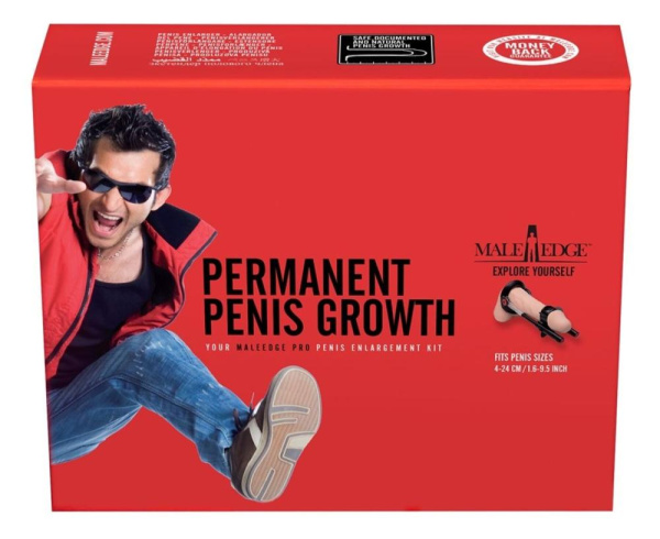 Экстендер для увеличения члена Male Edge Pro, ремешковый, масса всего 65 г, прочный пластик
